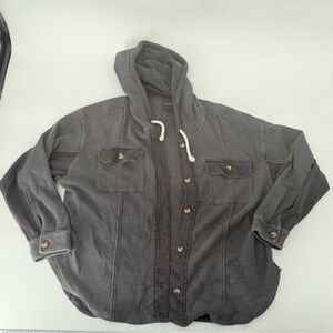 Women’s American Eagle Dark Grey Waffle Thermal Shacket. Size XL.